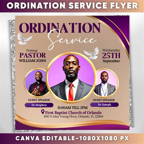 Ordination Service Flyer Church Flyer Ordination Church Flyer