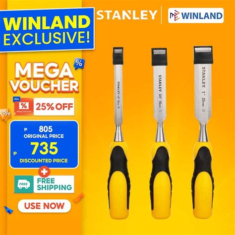 Stanley By Winland 3pcs Wood Carving Hand Chisel Set DYNAGRIP 16 285