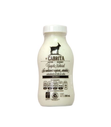 Yogurt de leche de cabra orgánica natural sin azúcar 250 ml