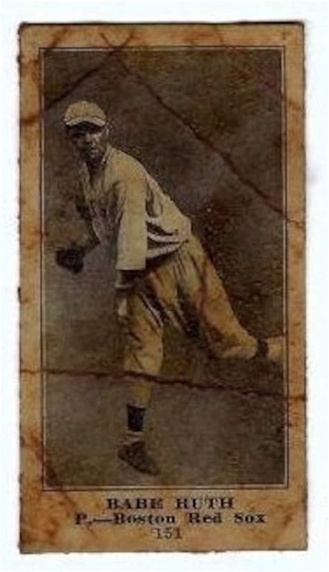 Old Aged Rookie Babe Ruth Baseball Card Biscuits Boston 151 Red Sox