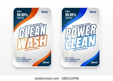 Expert Wash Detergent Labels Stickers Set Stock Vector Royalty Free