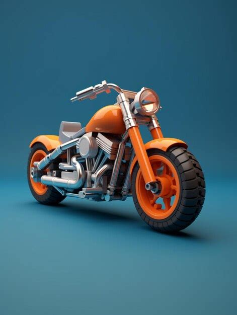 Premium AI Image | An orange motorcycle with the word harley on it