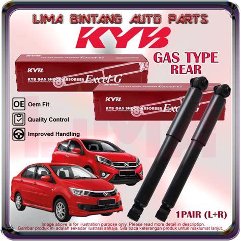 1Pair Perodua Axia Bezza Rear Shock Absorber Gas KAYABA KYB Lazada