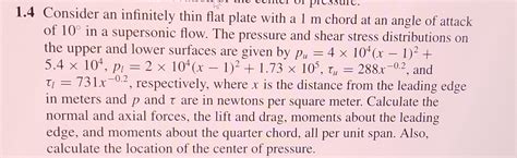 Solved Consider An Infinitely Thin Flat Plate With A M Chegg