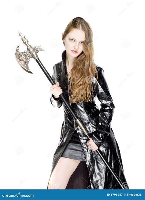 Woman With Axe Stock Image Image Of Beautiful Female 1796957