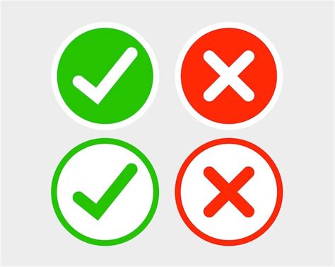 Premium Vector Check And Cross Mark Button Set