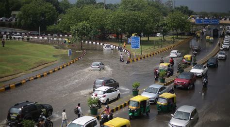 Waterlogging Jams Road Cave In Heavy Rain Disrupts Normal Life In