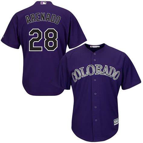 Majestic Nolan Arenado Colorado Rockies Purple Cool Base Player Jersey