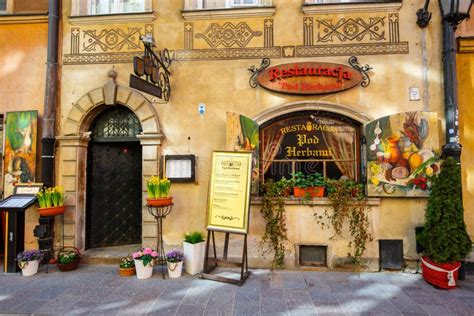 Restaurant in Old Town in Warsaw in a Sunny Day. Warsaw is the Capital of Poland Editorial Image ...