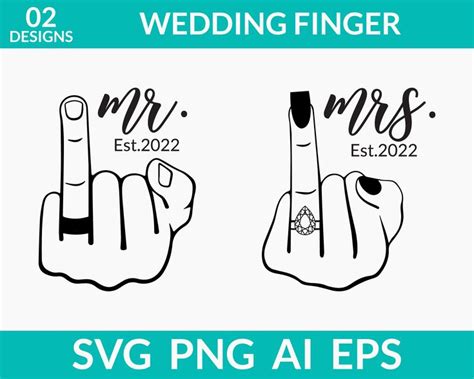 Wedding Finger Svg Engagement Ring Svg Mr And Mrs Est Etsy