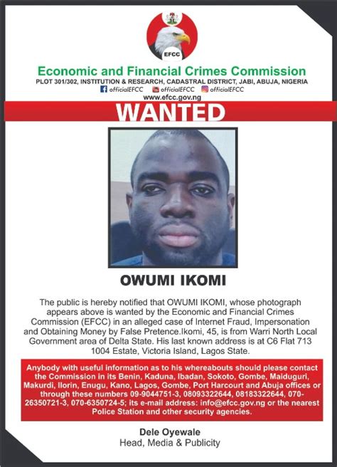 Economic And Financial Crimes Commission Efcc Wanted Persons