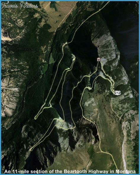 Beartooth Highway Map - TravelsFinders.Com