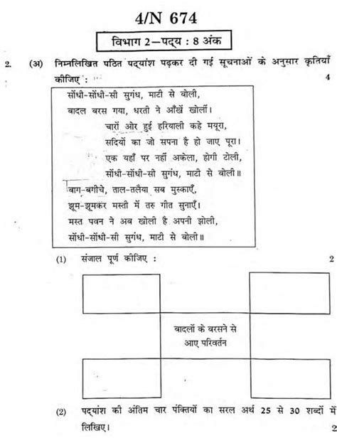 Maharashtra Th Ssc Board Hindi Question Paper