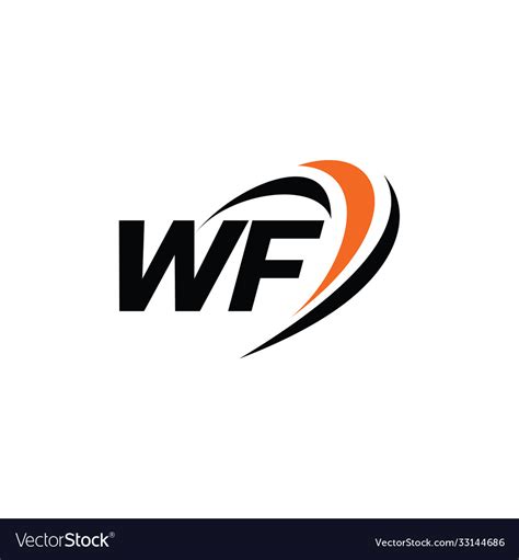 Wf monogram logo Royalty Free Vector Image - VectorStock