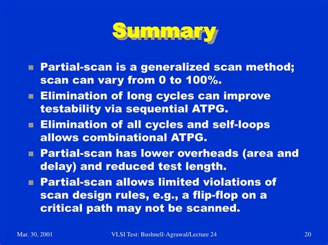 Ppt Lecture Design For Testability Dft Partial Scan Scan