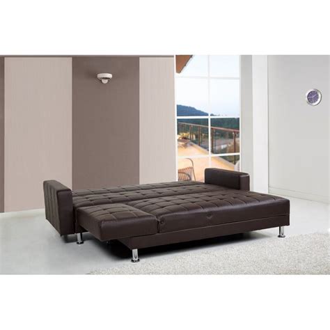 Rosina Wide Faux Leather Reversible Sofa Bed Chaise Sectional