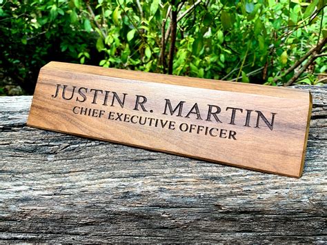 Desk Name Plate Custom Name Sign Personalized Wood Desk Name