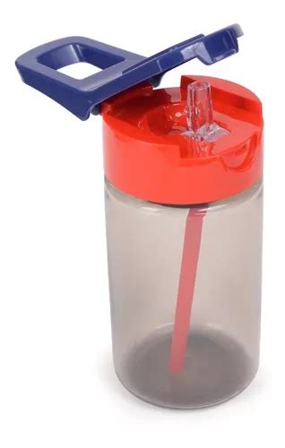 Botella Para Agua Con Popote 450 Ml Tutti Color Azul MercadoLibre