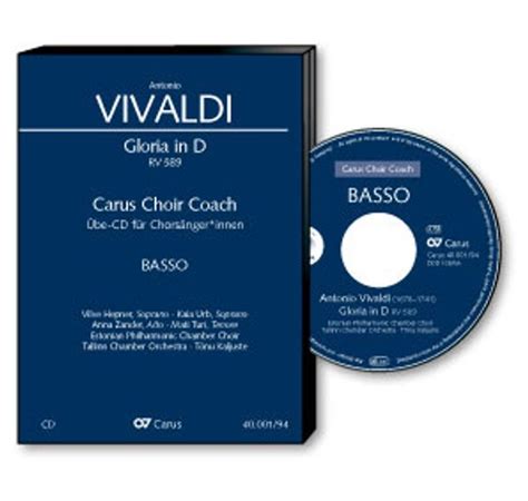 Carus Choir Coach Antonio Vivaldi Gloria D Dur Rv Bass Cd Jpc