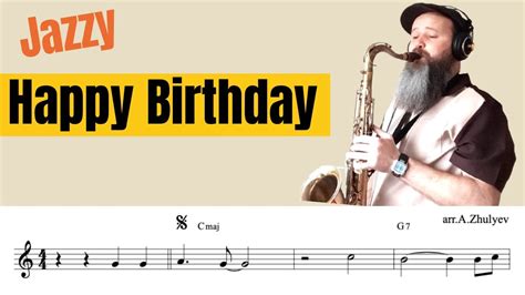 Jazzy Happy Birthday For Saxophone Tenorsopranoaltobaritone Ebbb And C Instruments Youtube