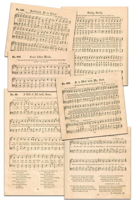 Free Printable Vintage Gospel Hymns Sheet Music Hymn Sheet Music