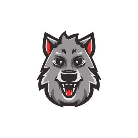 Ilustración vectorial de la cabeza del lobo logotipo de la mascota de