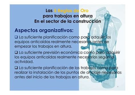 Las 5 Reglas De Oro Para Trabajos En Altura PPT