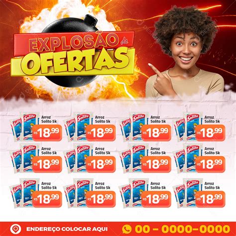 Encarte Explosão De Ofertas E Promoções Social Media Psd Editável