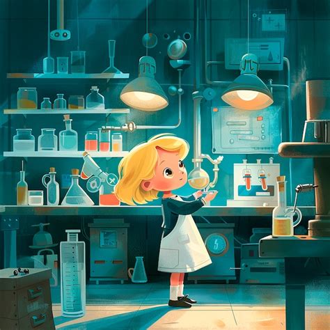 Free Photo | Kids chemistry laboratory cartoon illustration