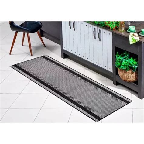 Passadeira Tapete Sisal 1 80 X0 66 Cinza Preto Facil Limpar Frete grátis