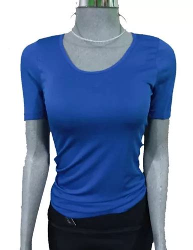 Blusa Cuello Redondo Licra Manga Corta Colores A Elegir Mercadolibre