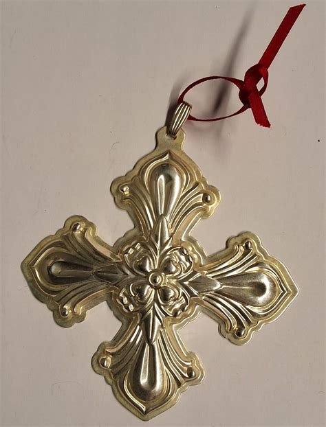 Reed And Barton 2000sterling Silver Christmas Cross Ornament With Vintage Box Ebay