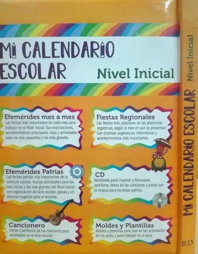 Libro Mi Calendario Escolar Nivel Inicial Cd Ruy Diaz En Venta En