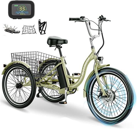 Mooncool 24 26 3 Wheel Electric Tricycle For Adults 350W 36V 7