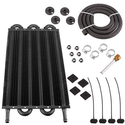 Rastp Black Row Aluminum Remote Transmission Oil Cooler Auto Manual