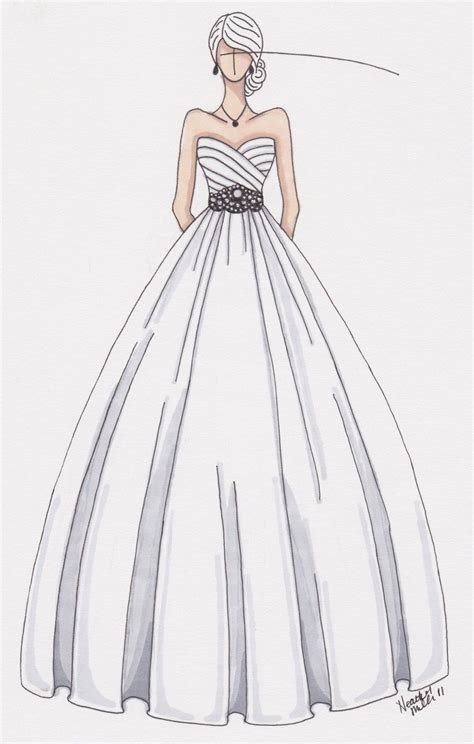 custom wedding gown sketch | Dress design drawing, Dress sketches ...