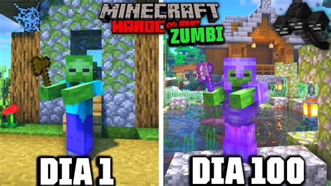 Eu Sobrevivi A Dias Como Um Zumbi No Minecraft Ultra Hardcore Youtube