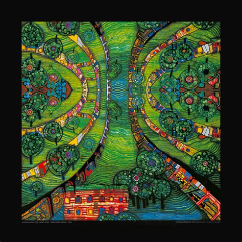 Lámina Hundertwasser Green Town 48 X 48 Cm