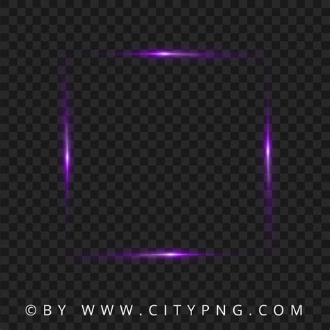 Glare Glowing Light Neon Square Purple Frame HD PNG Citypng