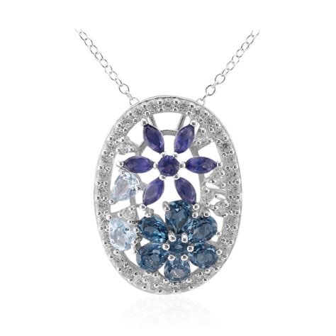 Collana In Argento Con Topazio Blu Londra 9466VU Gioielli Juwelo