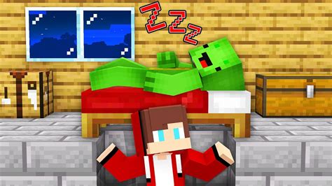 Jj Spent 24 Hours In Mikeys House In Minecraft Maizen Youtube