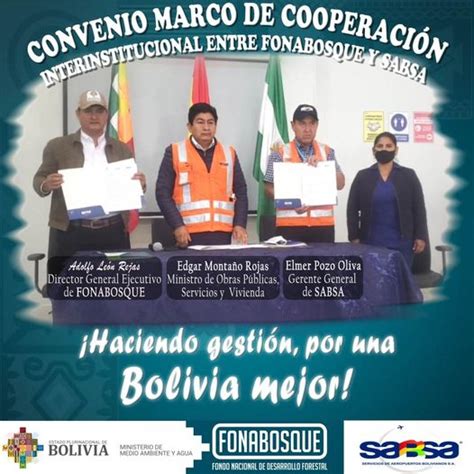 Firma De Convenio Interinstitucional Entre Sabsa Y Fonabosque