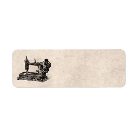 Vintage 1800s Sewing Machine Illustration Return Address Label Zazzle