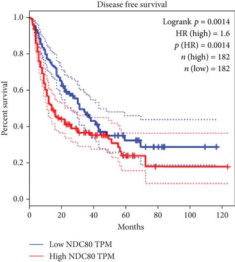 Disease Free Survival Dfs Curves Ak Comparing The High And Low Download Scientific