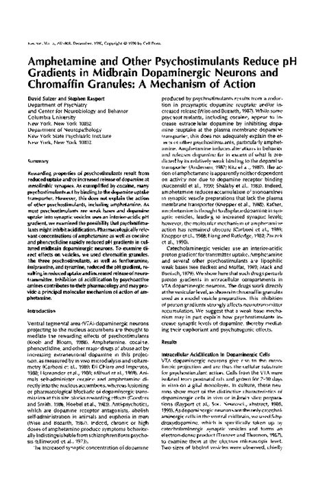 (PDF) Amphetamine and other psychostimulants reduce pH gradients in midbrain dopaminergic ...