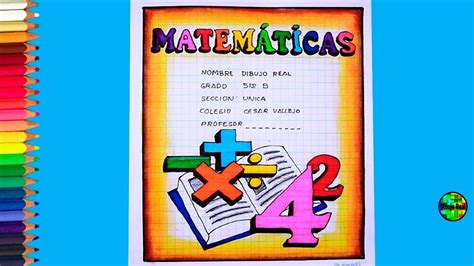 caratula de MATEMÁTICAS para primaria Caratulas de matematicas