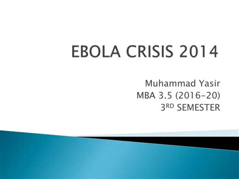 Economic Impact Of Ebola Crisis 2014 Ppt