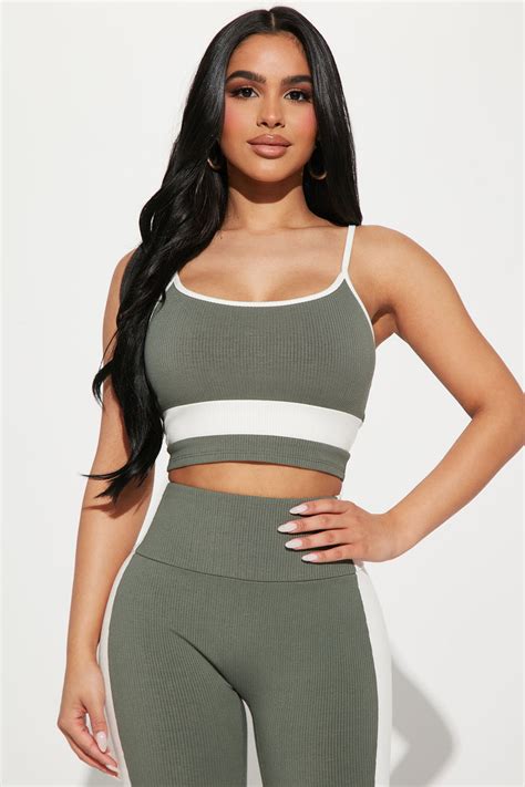 Liv Snatched Legging Set Olive 2 Fashion Nova Matching Sets