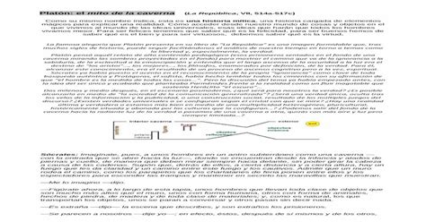 Platón el mito de la caverna La República VII 514a 517c PDF file