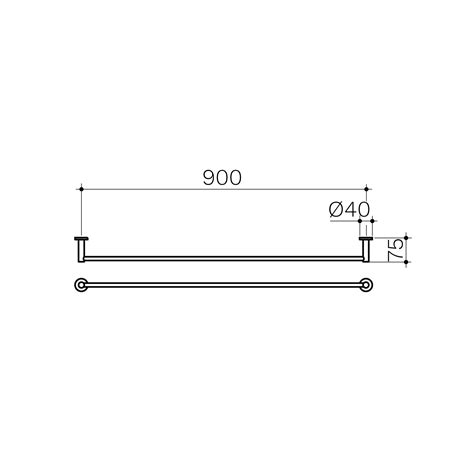 Round Single Towel Rail 900mm Chrome CLARK